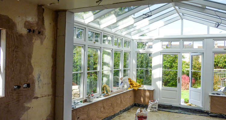 conservatory plastering Orangery ceiling plaster-boarding