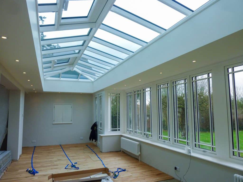 wooden flooring being laid in orangery