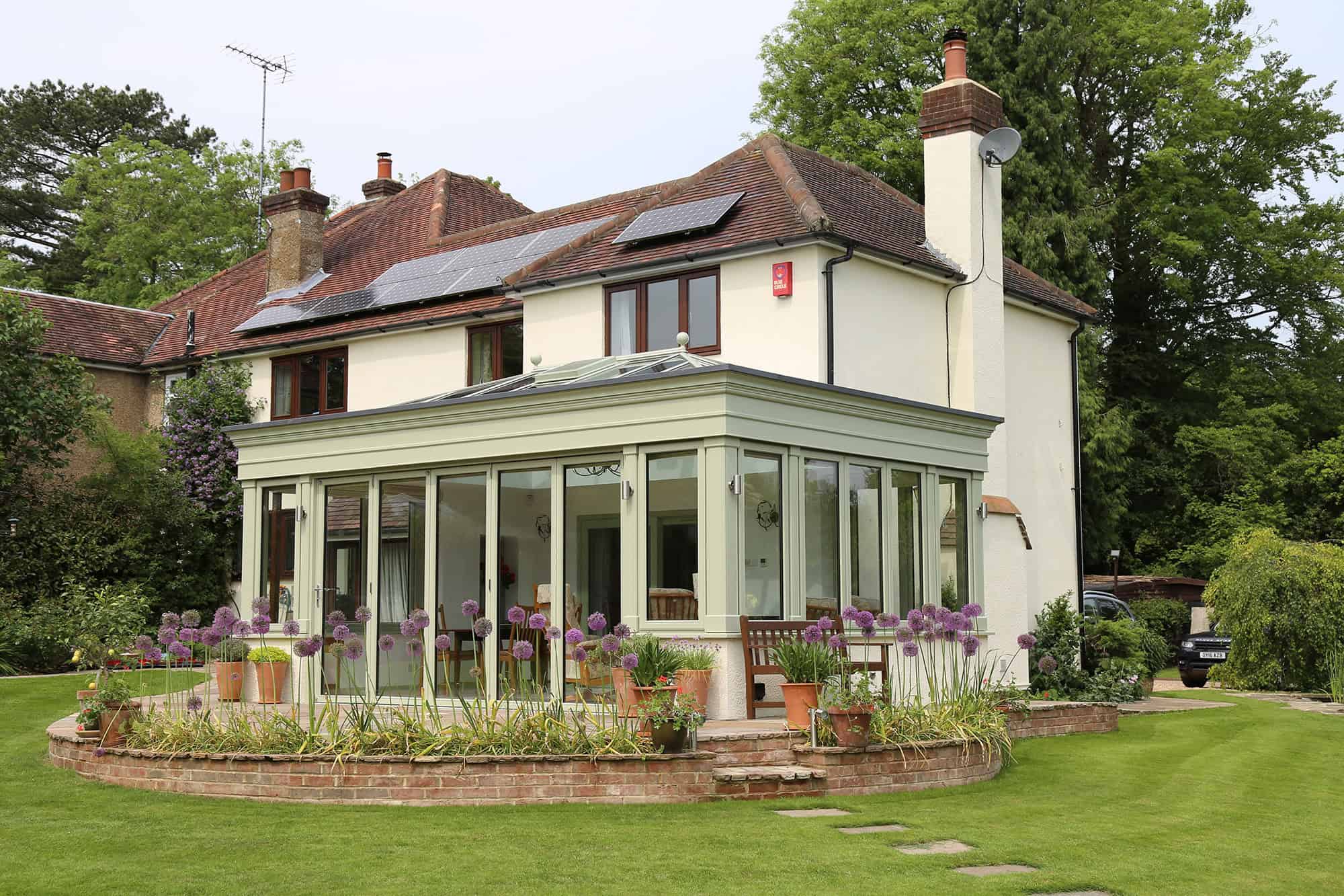 hertfordshire orangery with garden and flowers