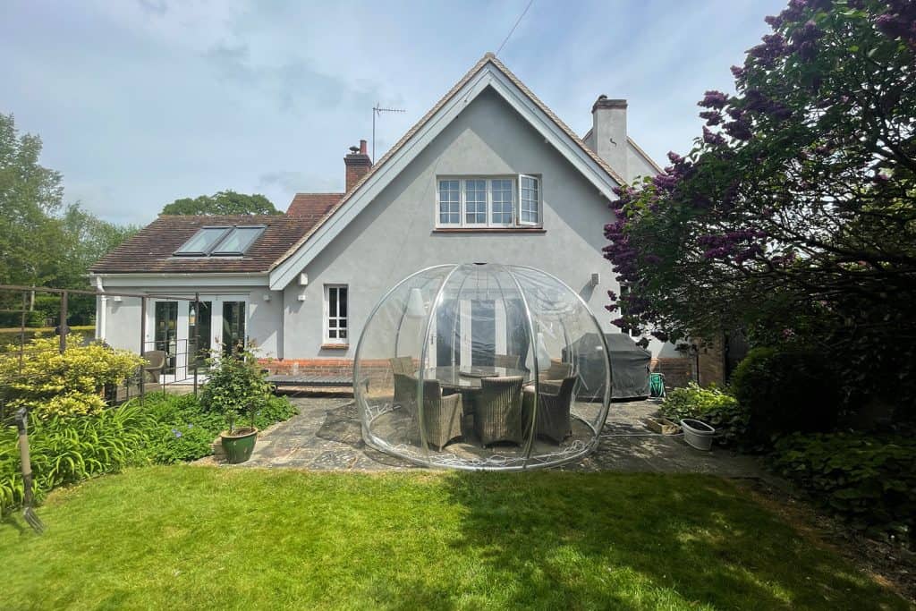 Rear of the Amersham house and garden before the orangery was built