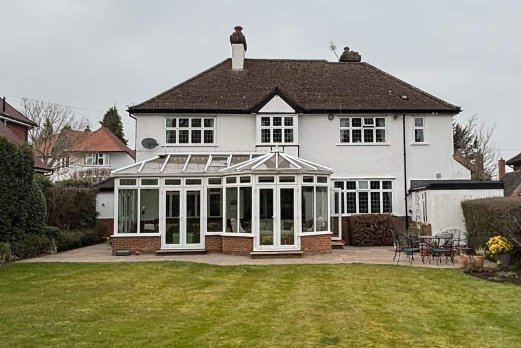 Original uPVC conservatory on the Harpenden house before replacement