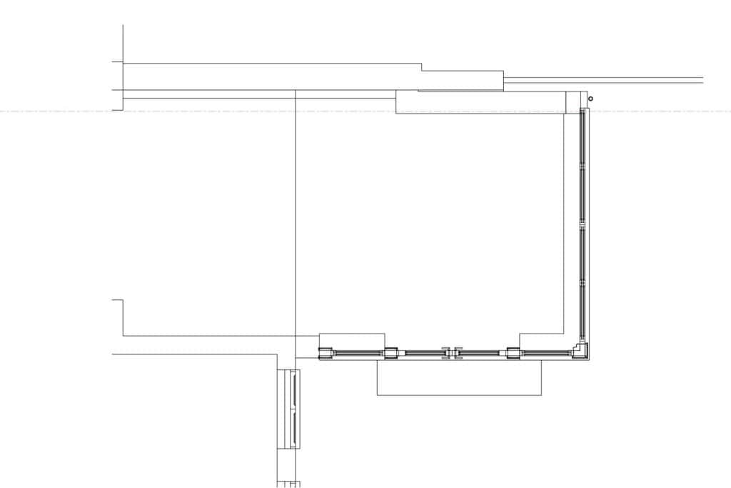 Architectural plan showing the orangery footprint beside the existing house