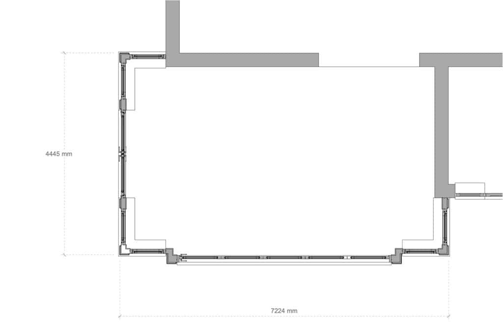 Floor plan showing the footprint of the proposed Bedfordshire orangery